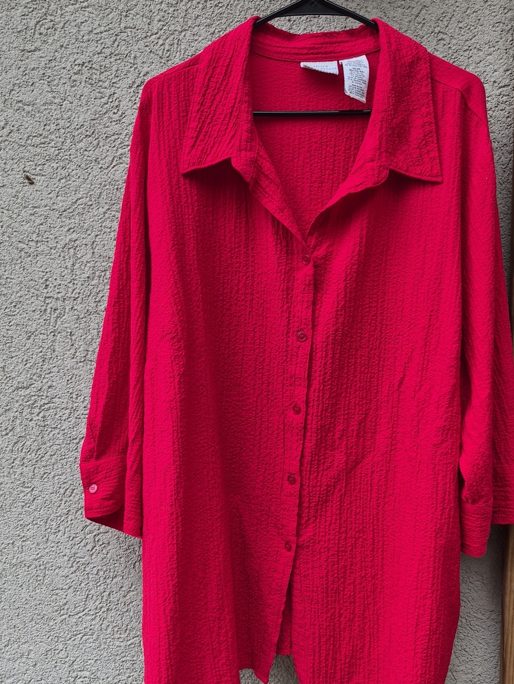 White Stag Red Button-Down Blouse